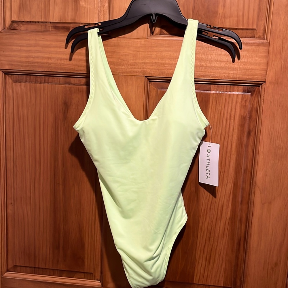 Athleta Seychelles One Piece Swimsuit – Neon Yellow/ Green Size M